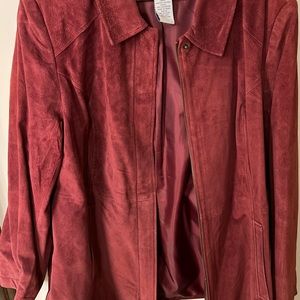 Maroon suede short coat.  Older but with tags.  Plus size.  Size 20W.